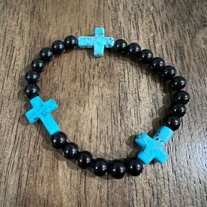 Cross Stretch Beaded Bracelet